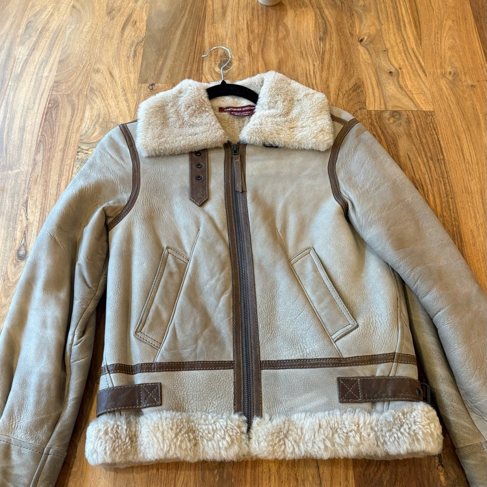 Vintage Lambskin Cream Fur Jacket Size XS